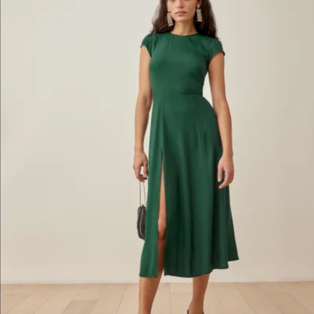 Reformation Gavin Dress In Emerald (never worn)